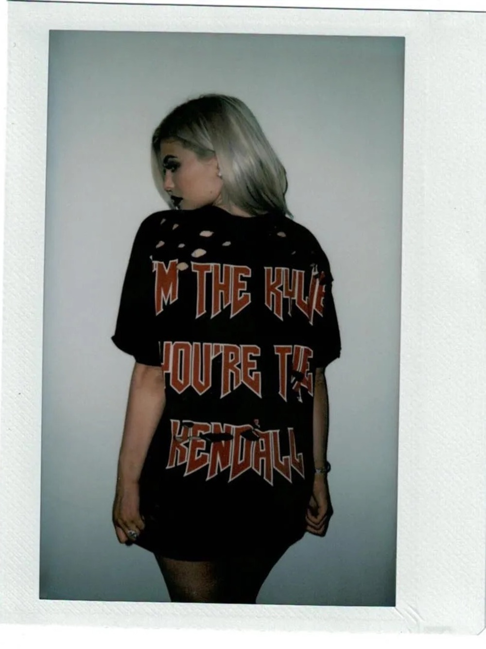Kylie Jenner “I’m the Kylie, You’re the Kendall” Distressed T-Shirt